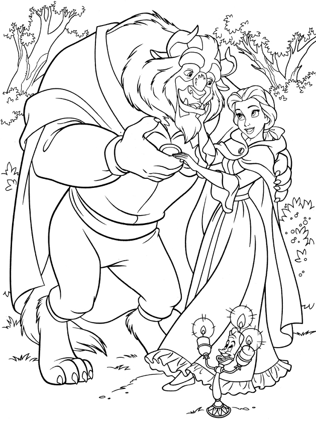 Coloriage la belle et la bête 7