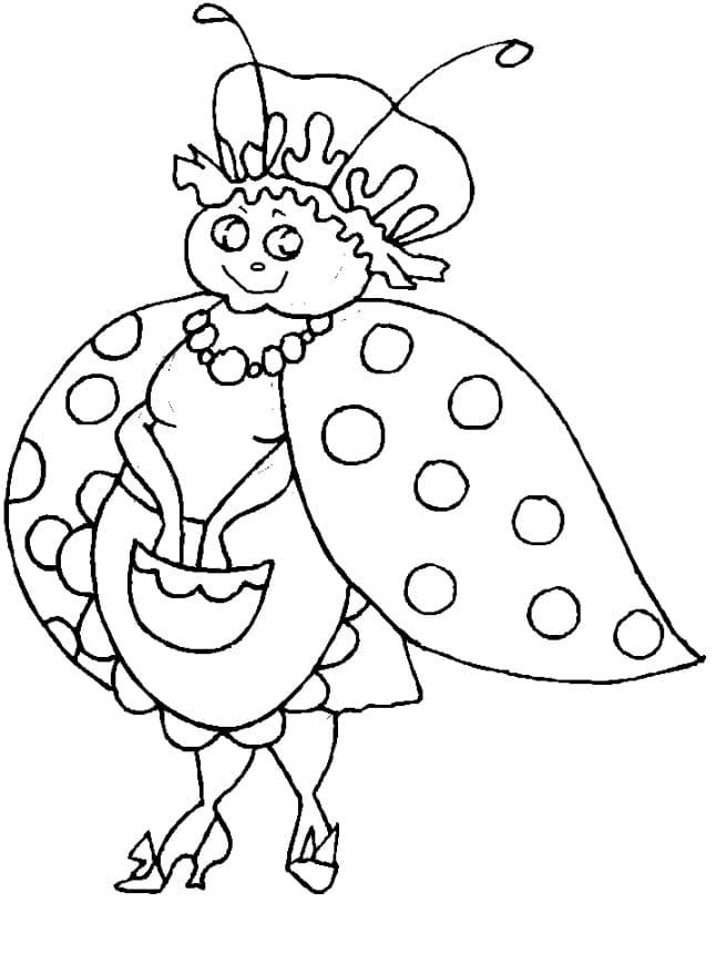 Coloriage la grand mere coccinelle