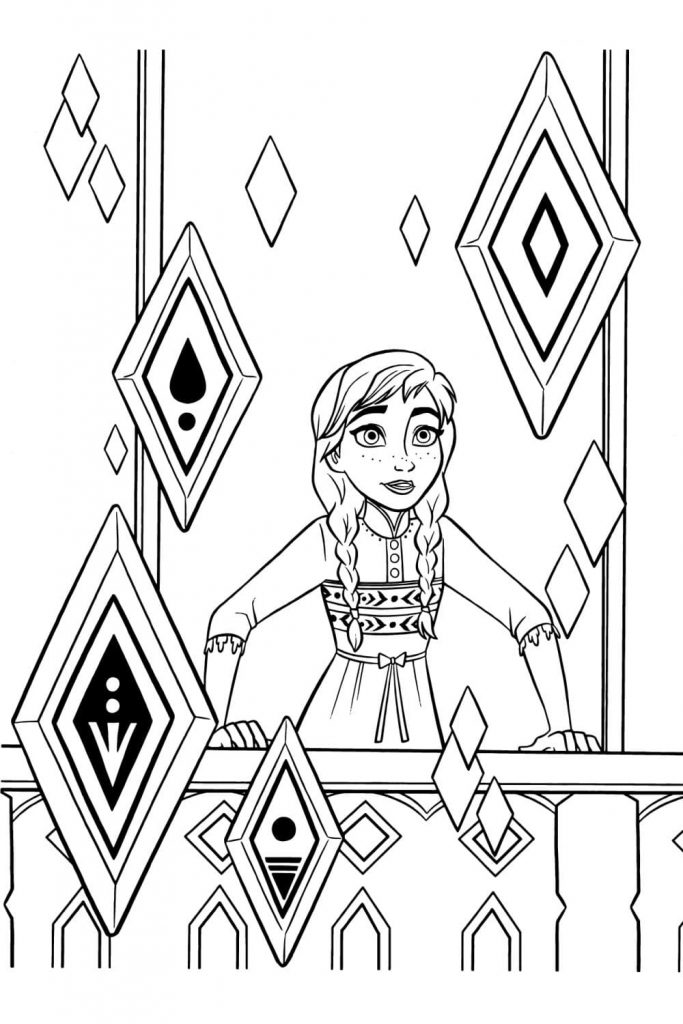 Coloriage la reine des neiges 2 anna 3 à imprimer