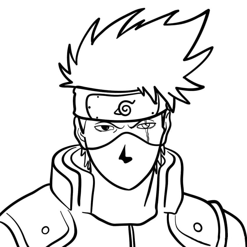 Coloriage Le Visage de Kakashi