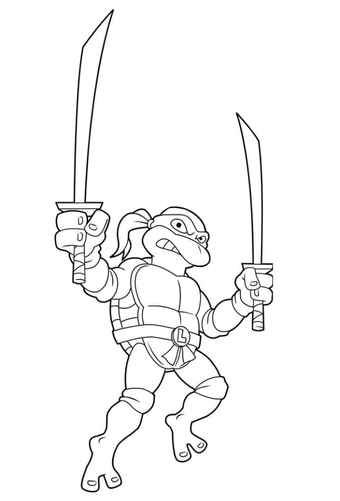 Coloriage leonardo tortues ninja à imprimer