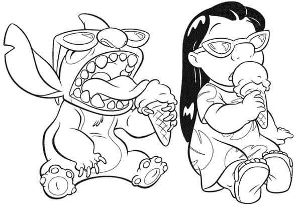 Coloriage lilo et stitch 2