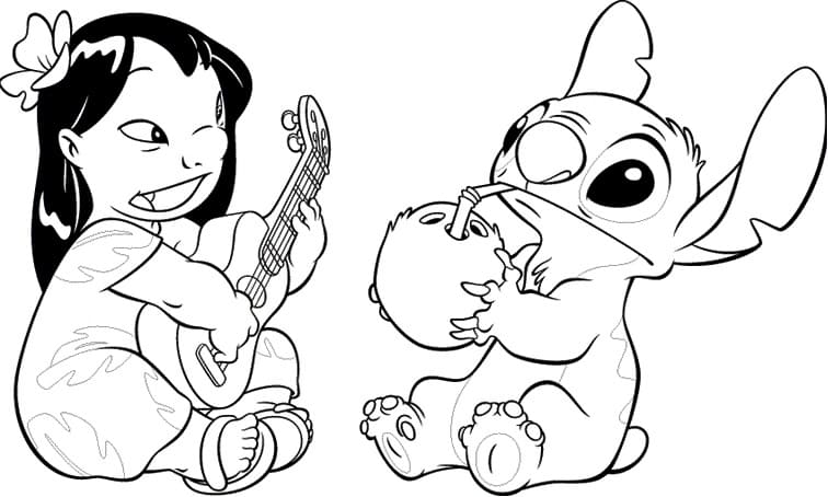 Coloriage lilo et stitch 3