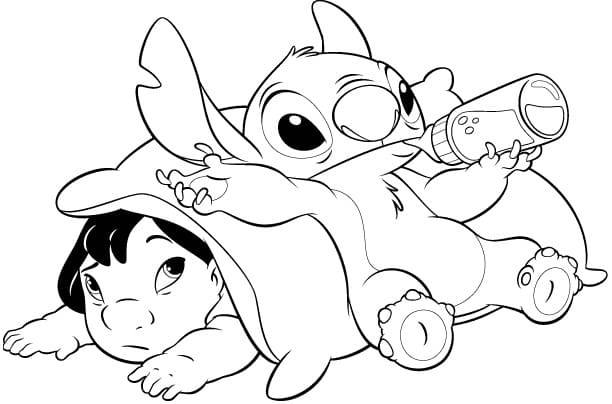 Coloriage lilo et stitch 4