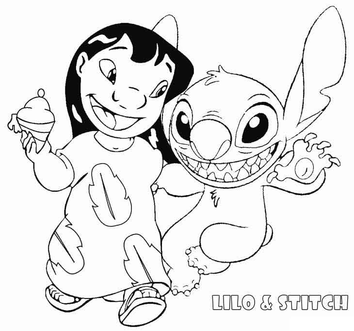 Coloriage lilo et stitch 9