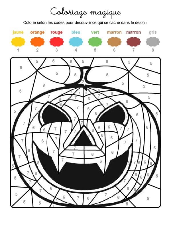 Coloriage magique halloween 3 à imprimer
