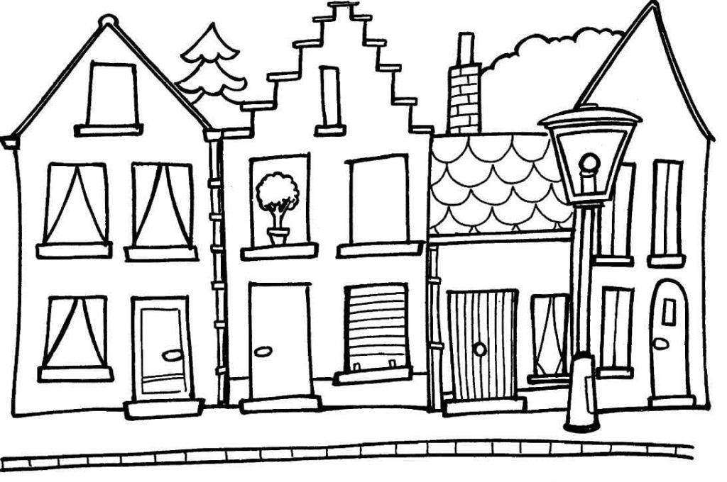 Coloriage maisons à imprimer