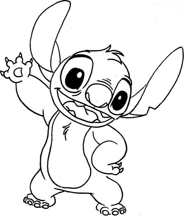 Coloriage mignon stitch