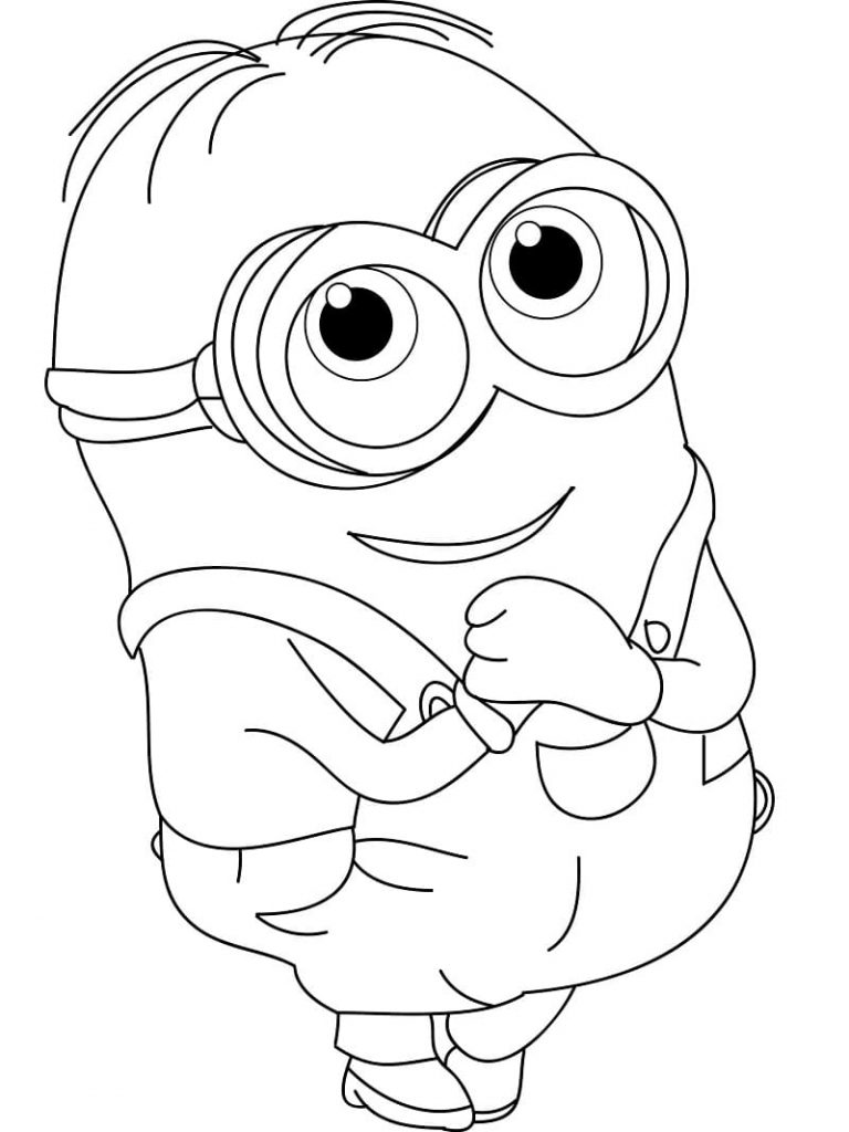 Coloriage minion bob mignon à imprimer