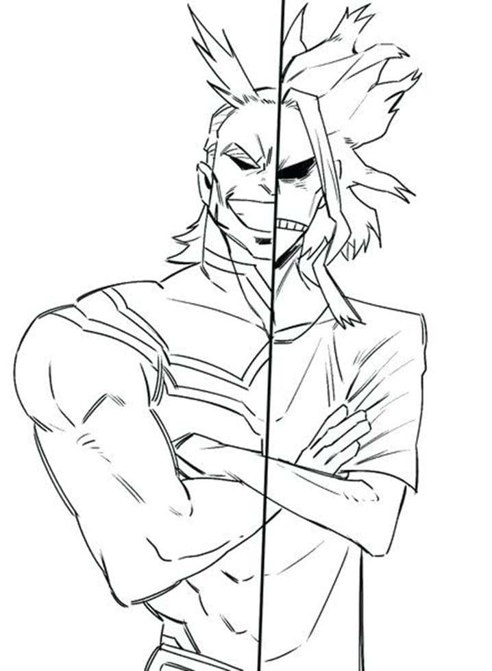 Coloriage My Hero Academia All Might à imprimer
