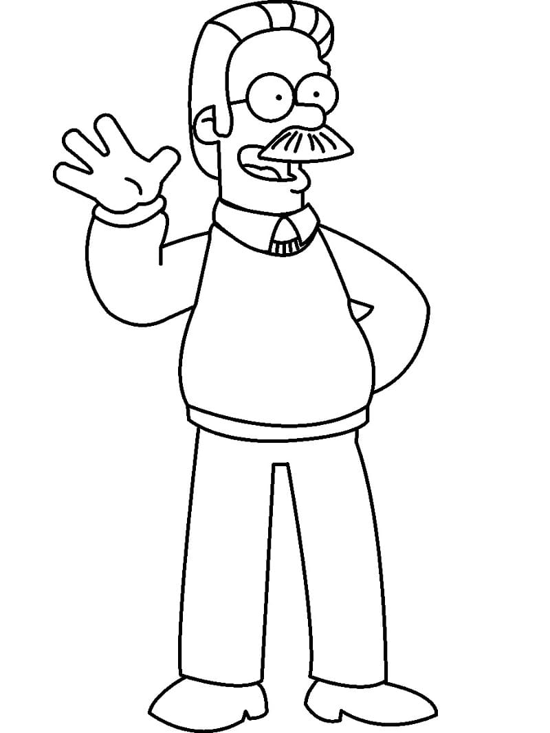 Coloriage ned flanders