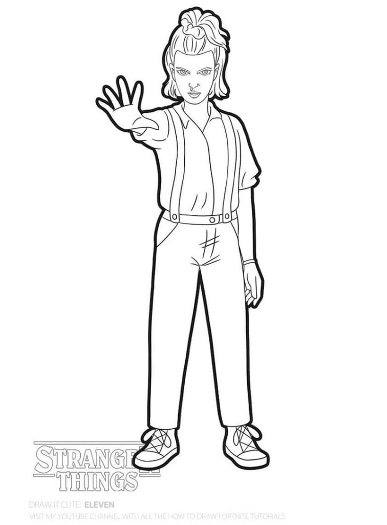 Coloriage onze de stranger things 3 à imprimer