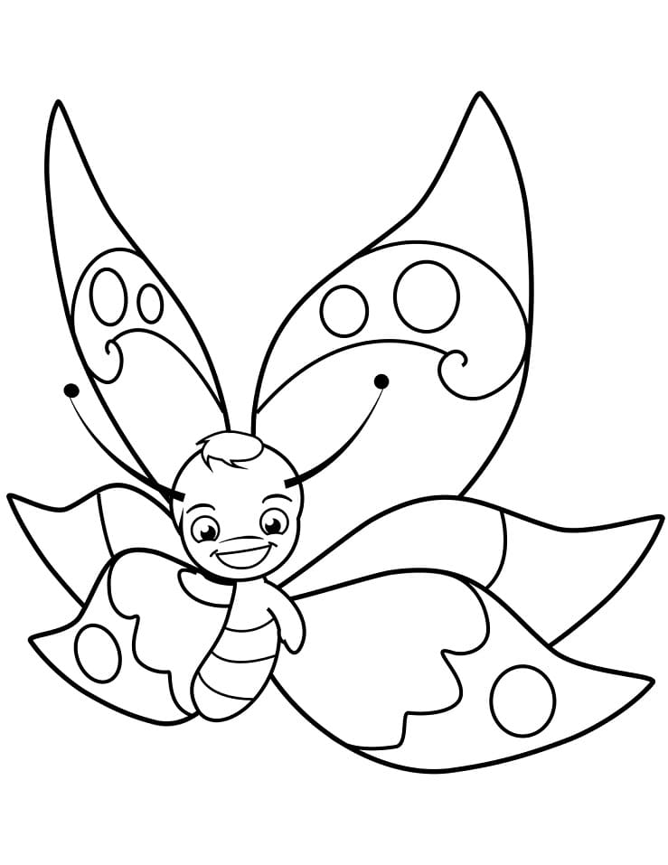 Coloriage papillon animé à imprimer