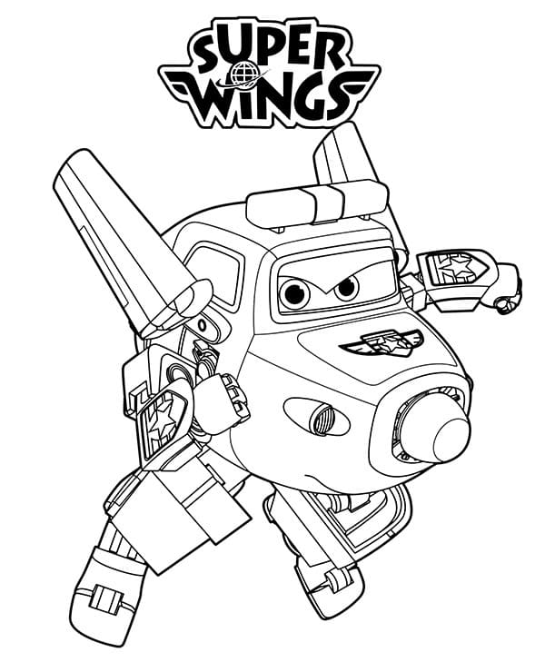 Coloriage paul de super wings