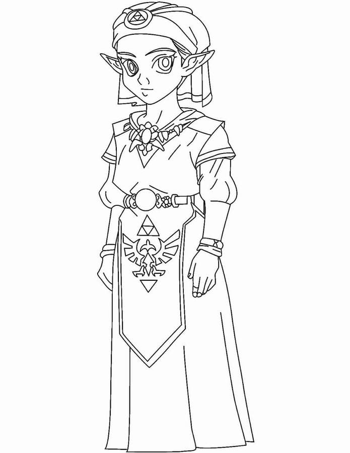 Coloriage Petite Princesse Zelda