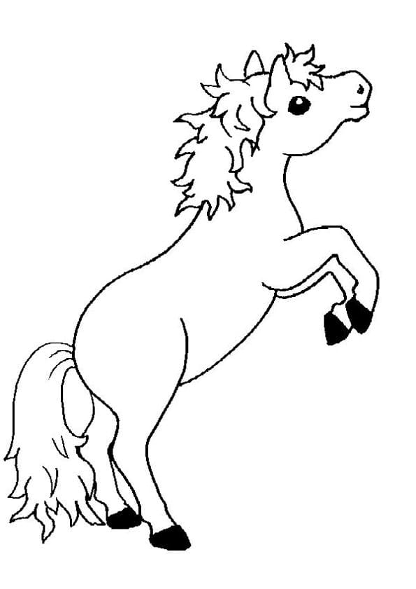 Coloriage poney mignon à imprimer