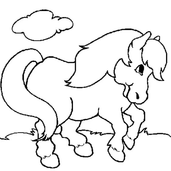 Coloriage poney normal à imprimer