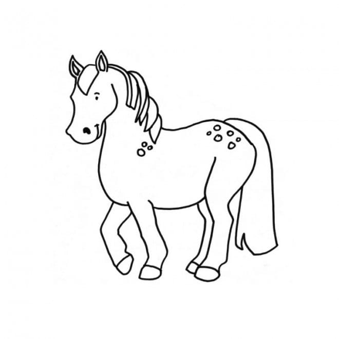 Coloriage poney simple