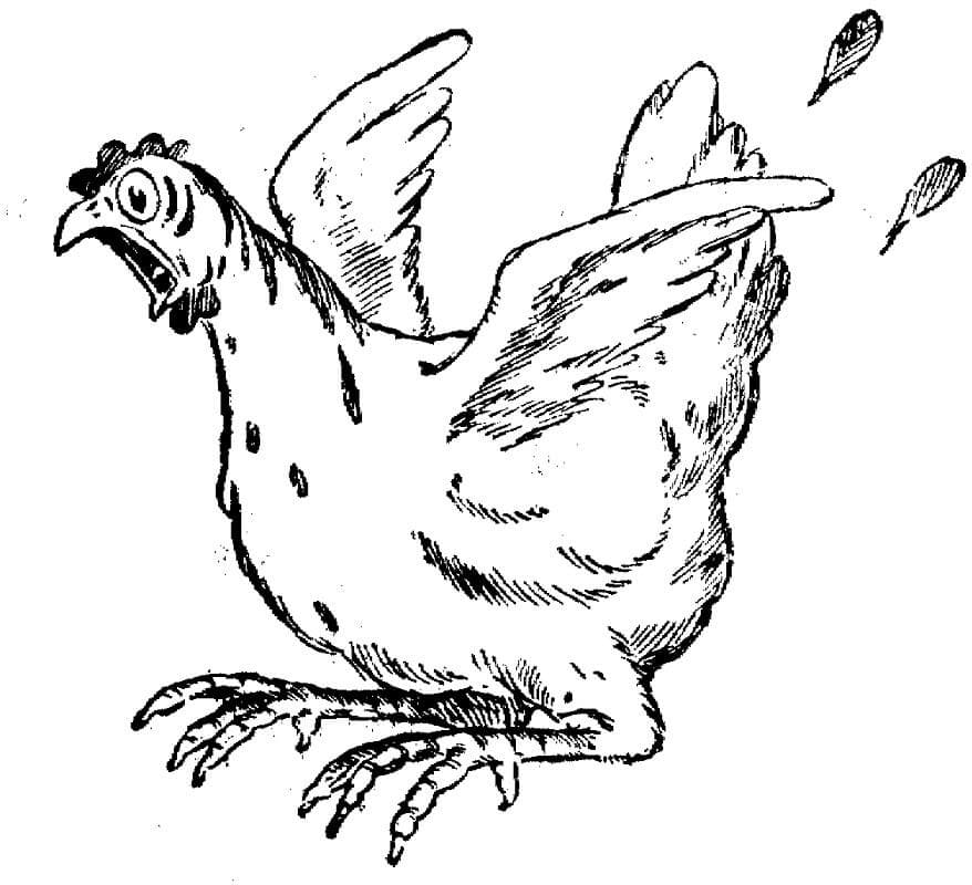 Coloriage poule effrayante