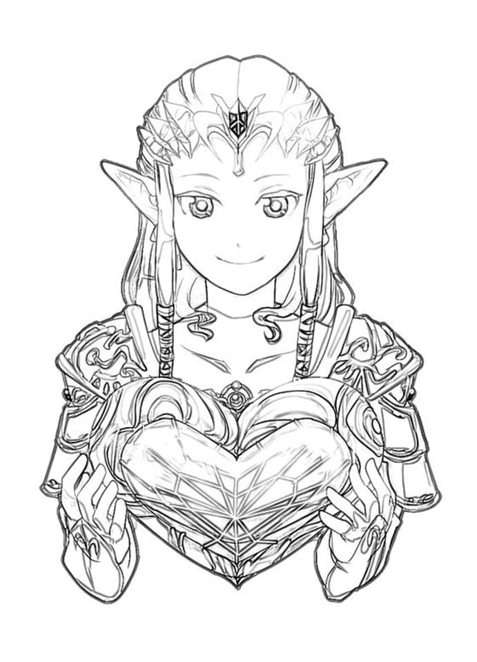 Coloriage Princesse Zelda