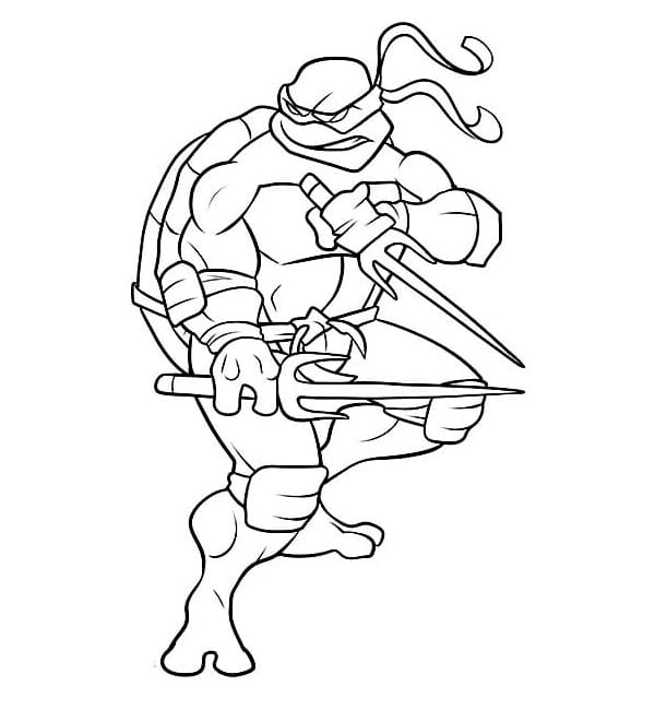 Coloriage raphaël tortues ninja à imprimer