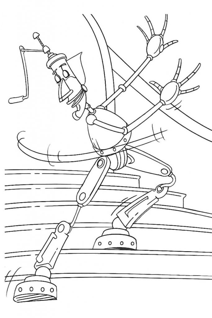 Coloriage robot de dessin animé à imprimer