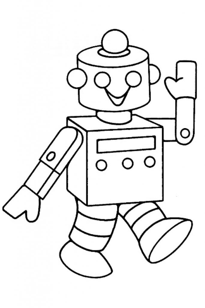 Coloriage robot mignon à imprimer