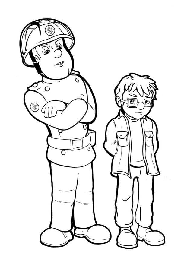 Coloriage sam le pompier et norman