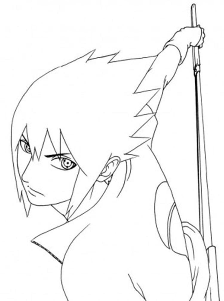 Coloriage Sasuke de Naruto