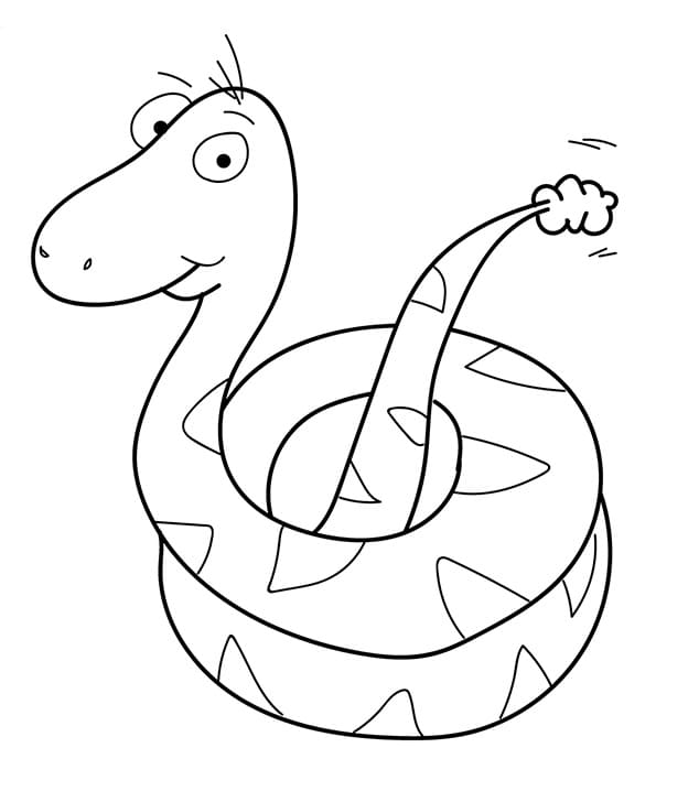 Coloriage serpent de dessin animé à imprimer