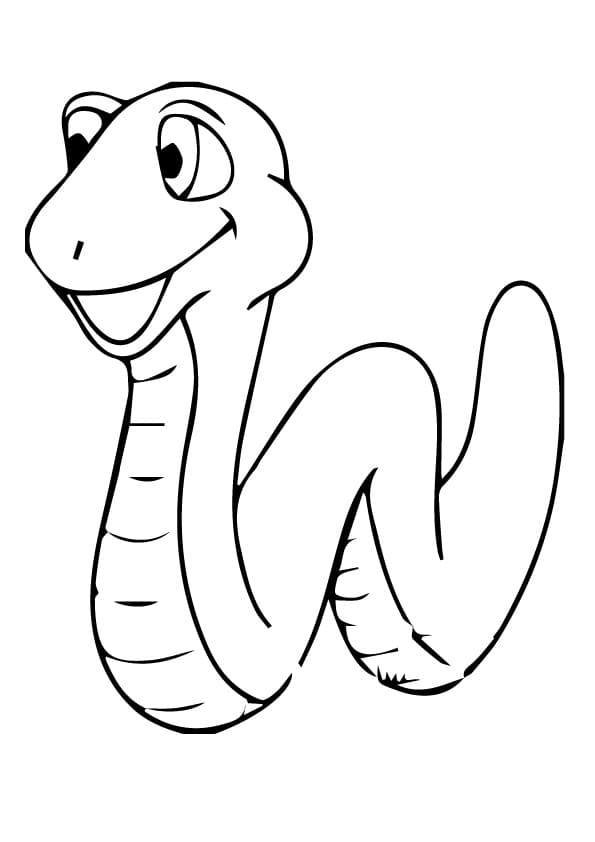 Coloriage serpent souriant 1