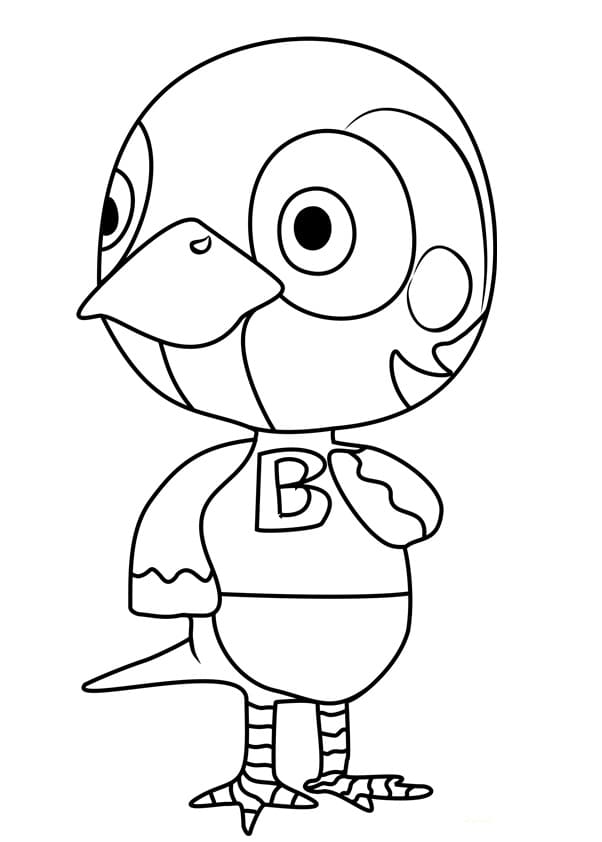 Coloriage sparro animal crossing