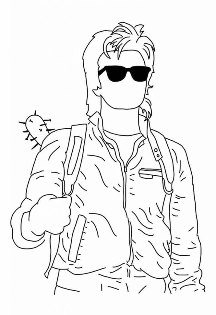 Coloriage steve harrington de stranger things à imprimer