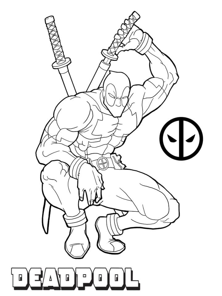 Coloriage super deadpool