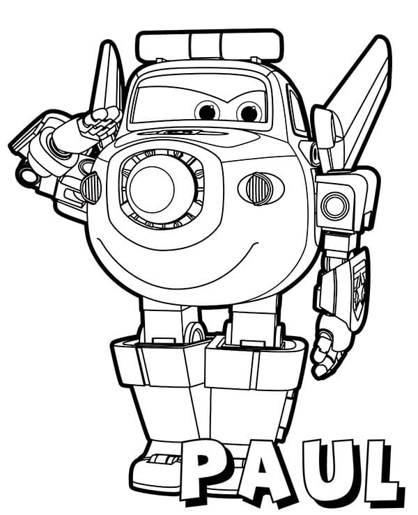 Coloriage super wings paul