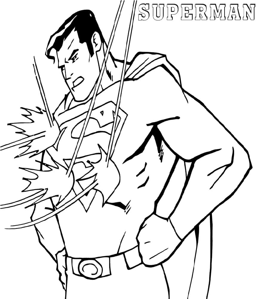 Coloriage superman fort 1