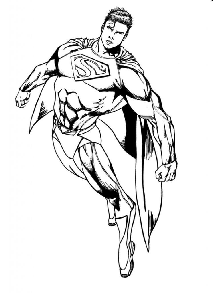 Coloriage superman volant 1