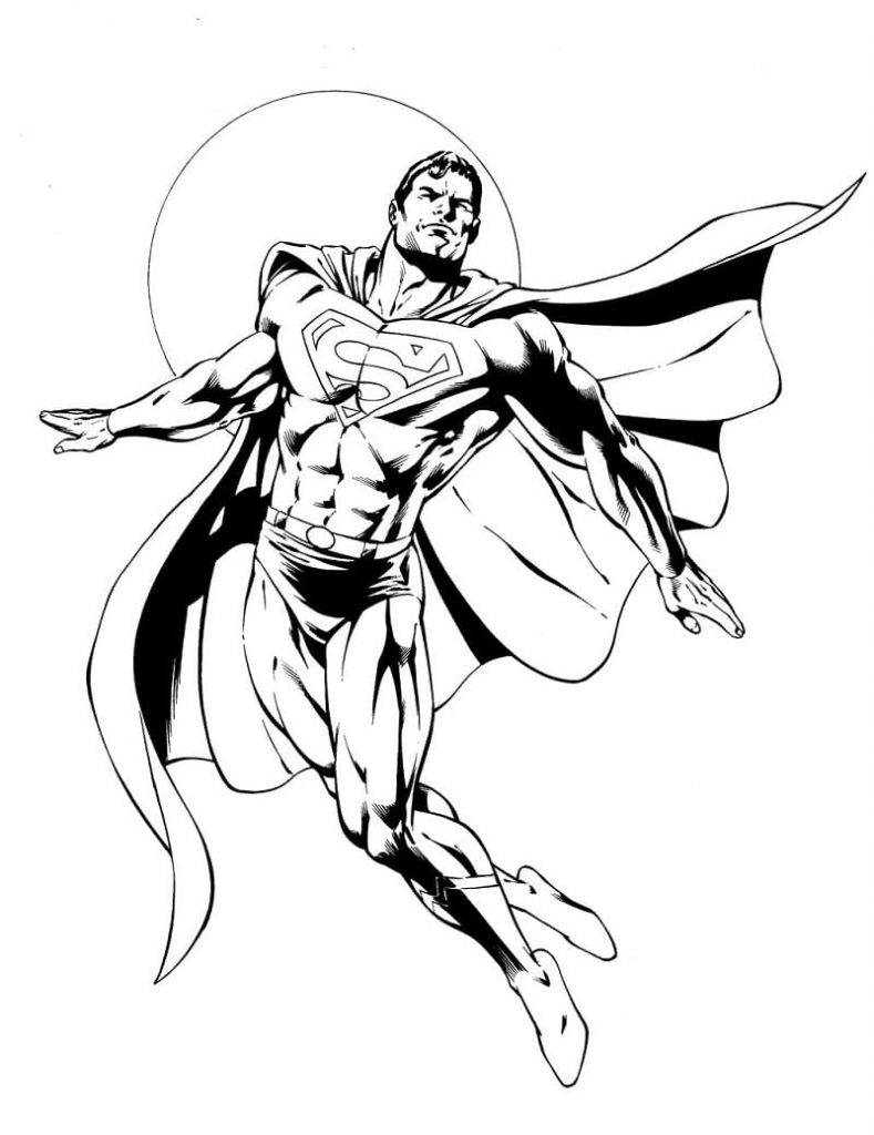 Coloriage superman volant à imprimer