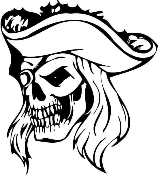 Coloriage tête de mort pirate à imprimer