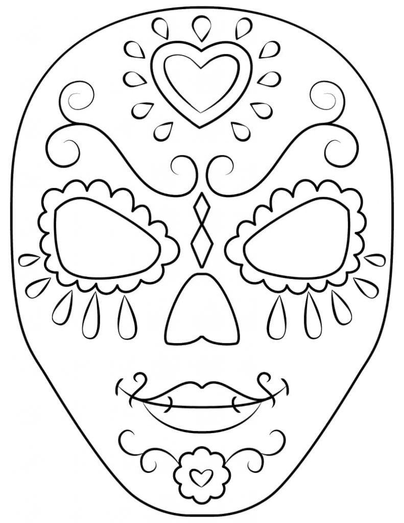 Coloriage têtes de mort du mexique 13 à imprimer