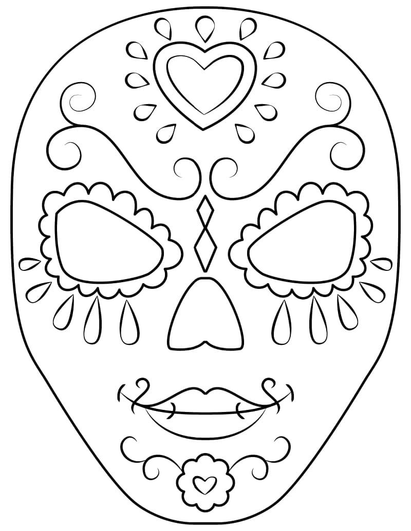 Coloriage têtes de mort du mexique 13