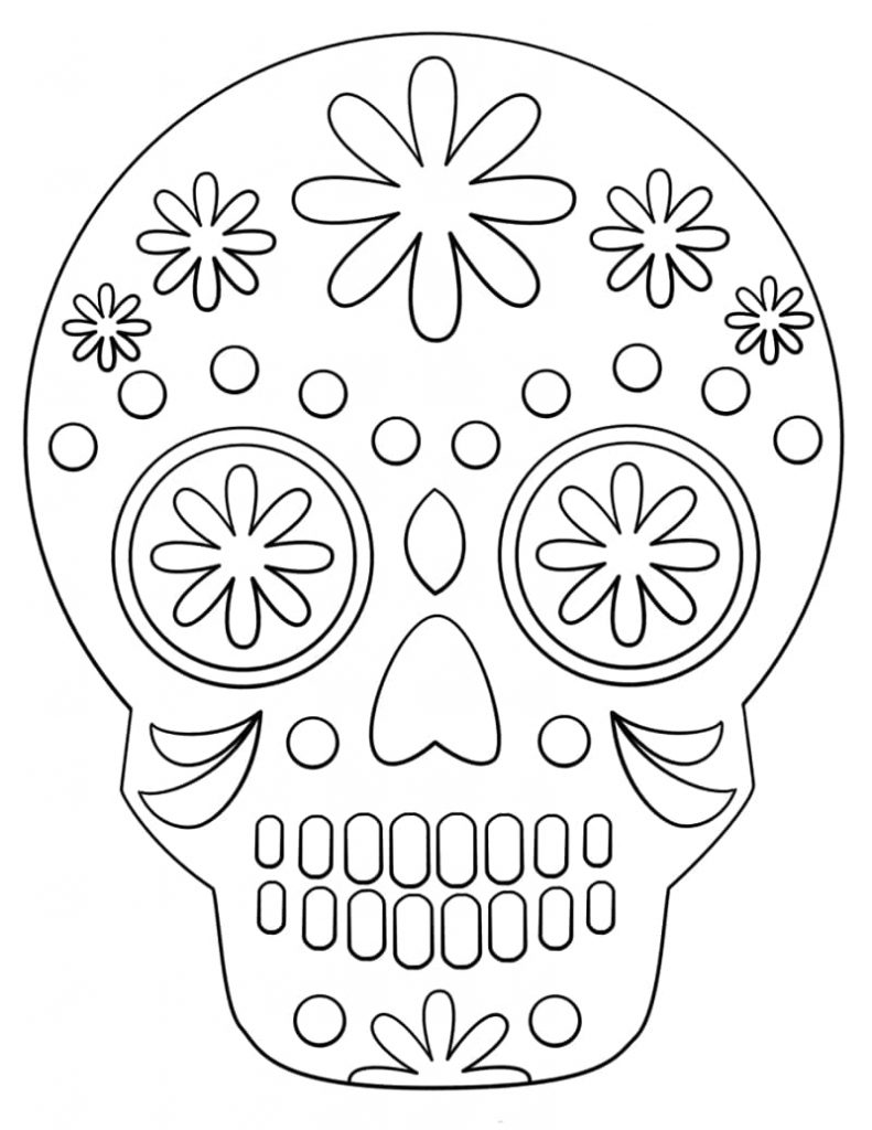 Coloriage têtes de mort du mexique 16 à imprimer