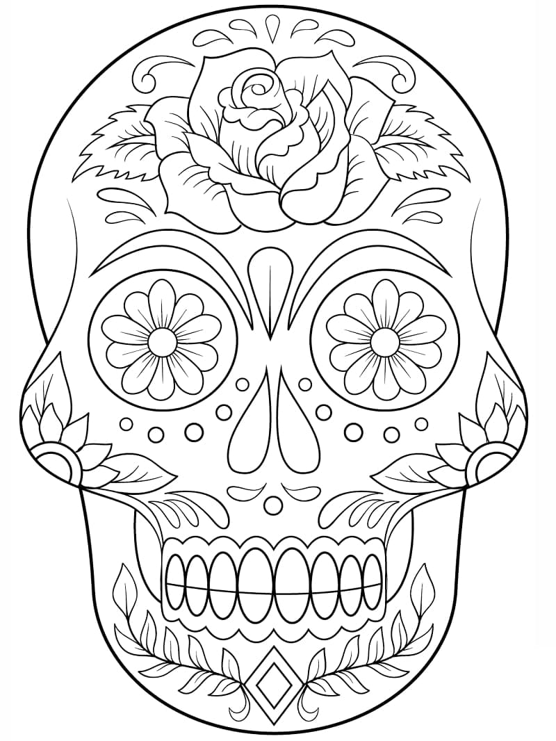 Coloriage têtes de mort du mexique 8