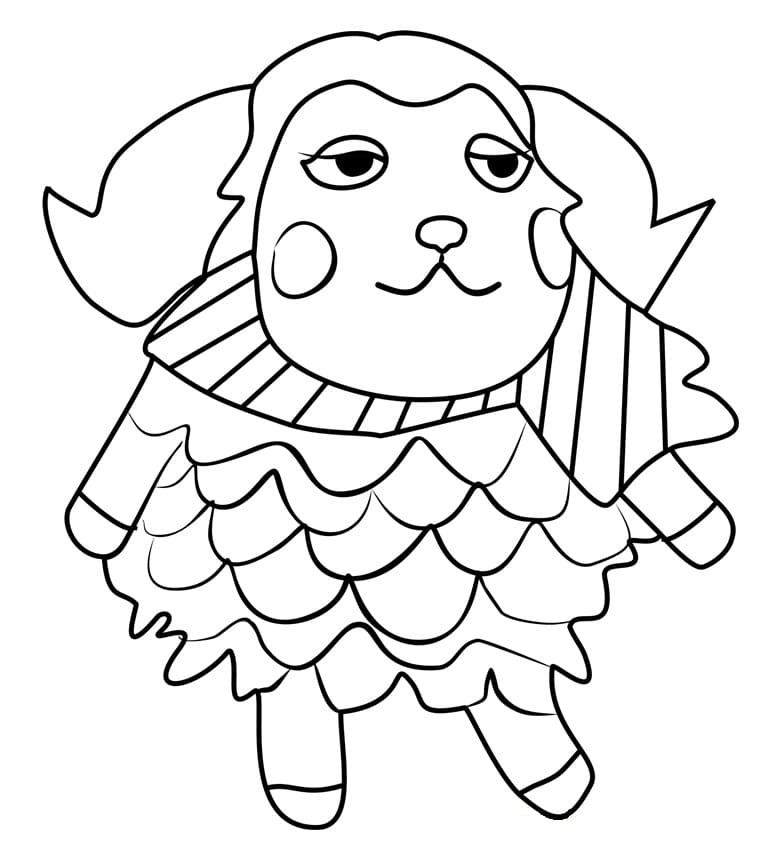 Coloriage timbra animal crossing