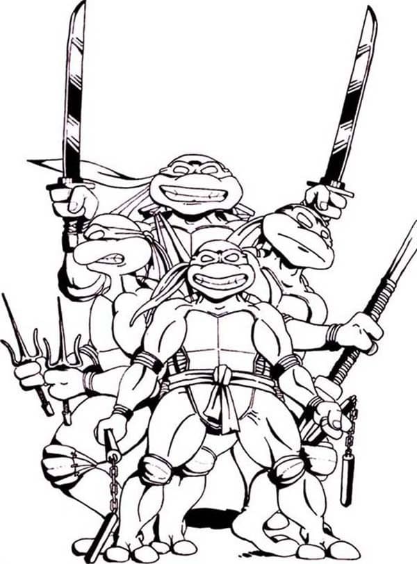 Coloriage tortues ninja 3 à imprimer