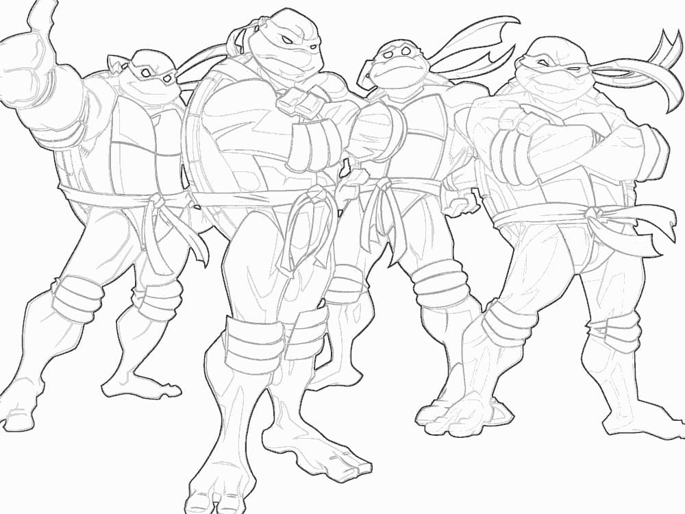 Coloriage tortues ninja 4 à imprimer