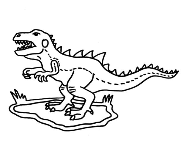 Coloriage tyrannosaure rex 4