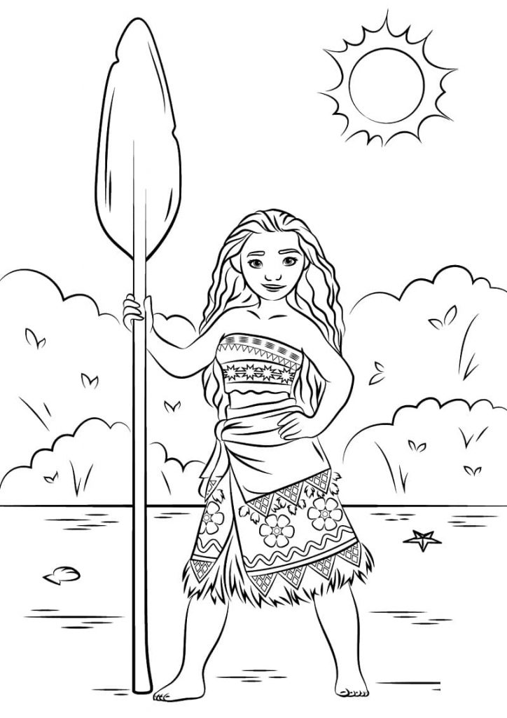 Coloriage vaiana 1 à imprimer