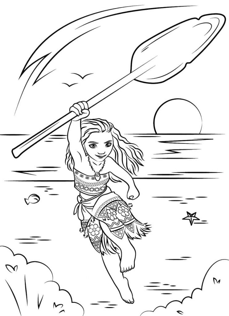 Coloriage vaiana waialiki à imprimer