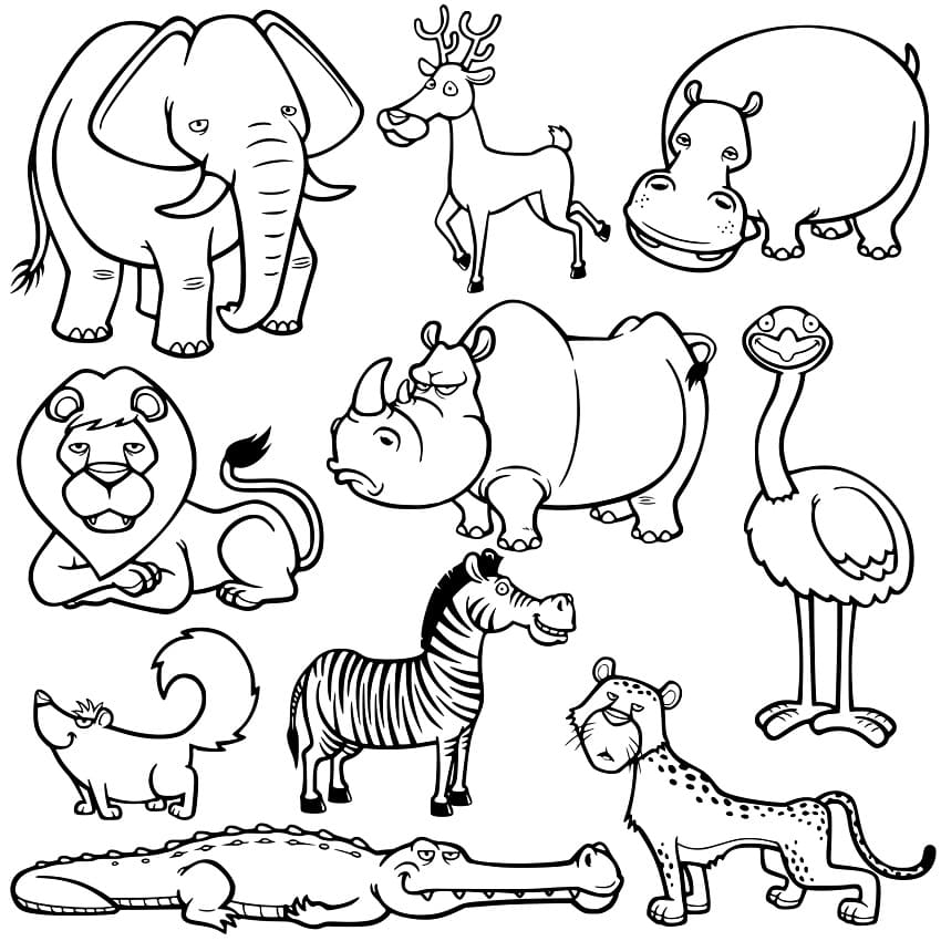 Coloriage animaux sauvages 1